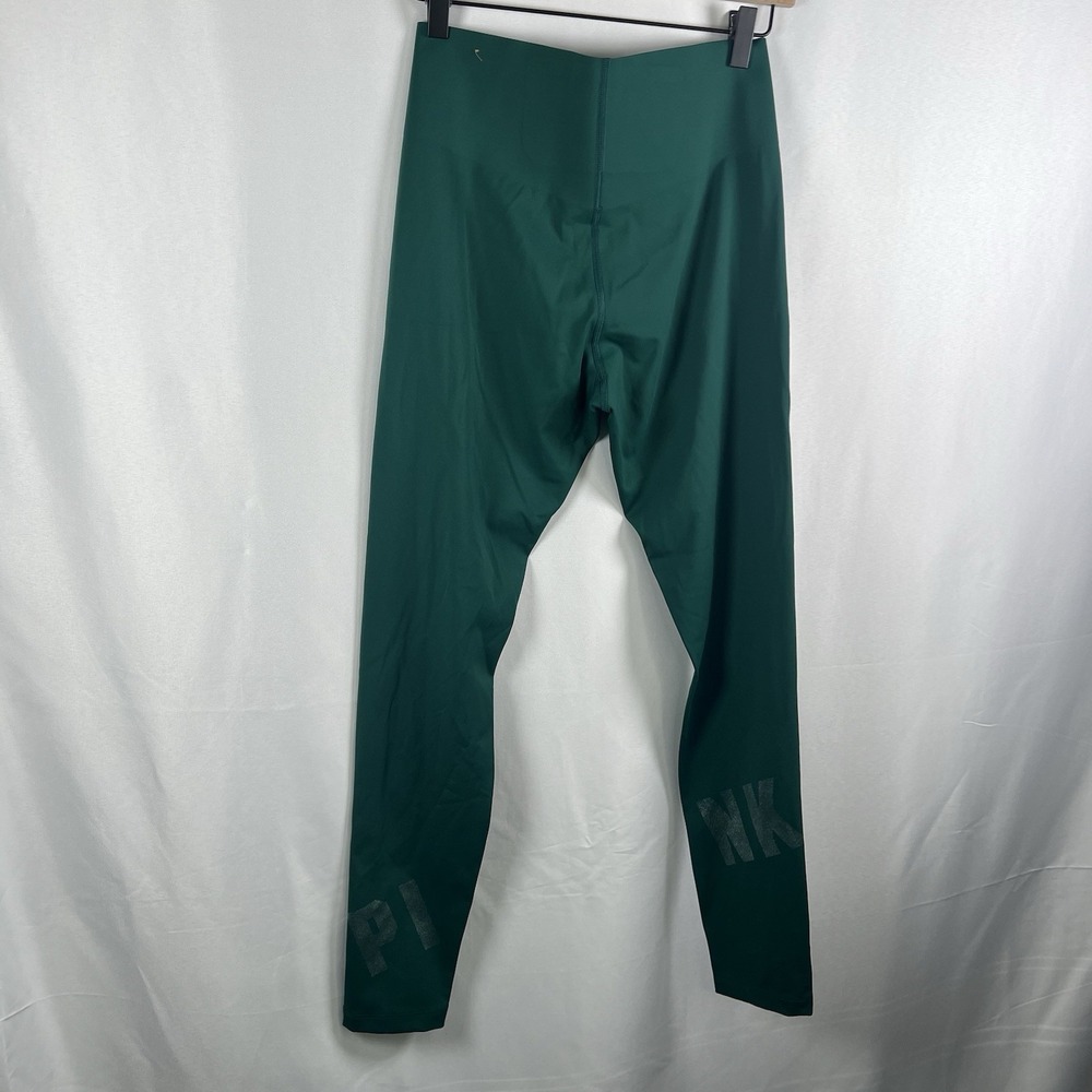 PINK VS Solid Green Skinny Leggings Medium Polyamide Blend Women's Activewear - Picture 3 of 7